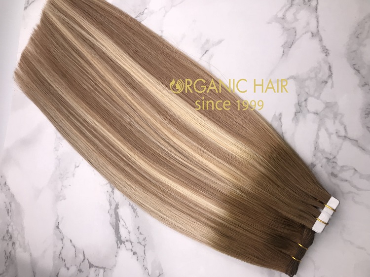 High Quality Hand Tied Weft Hair Extensions color 1B/silver Wholesale For Salon RB2